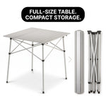 Aluminum Folding Camping Table – Portable Roll-Up with Carry Bag - 7