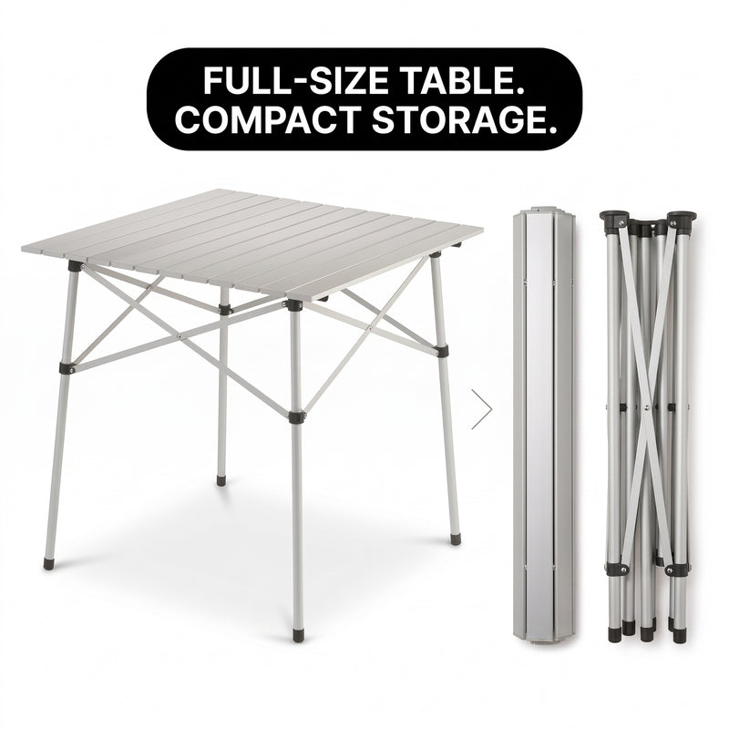 Aluminum Folding Camping Table – Portable Roll-Up with Carry Bag - 7