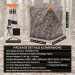 Silent Pop Up Hunting Blind with 270° See Through View – Waterproof Camo Ground Blind Tent for Turkey and Deer Hunting, 1-7 Person Capacity - 7