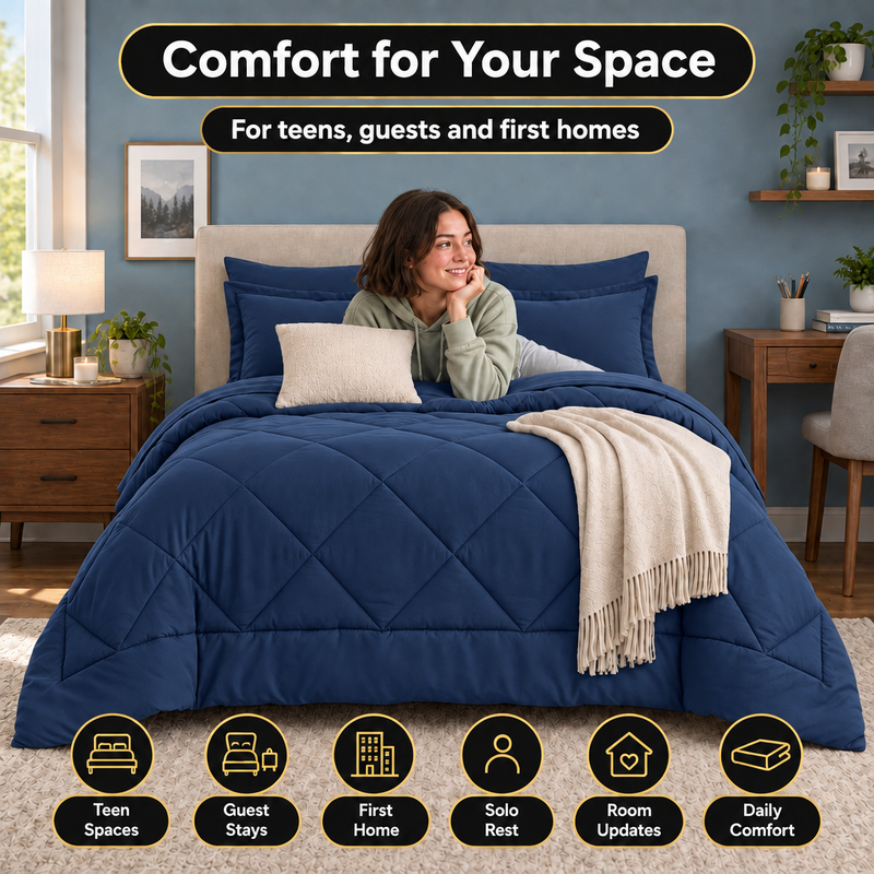 BEDDING SETS – 7-PIECE COMFORTER SET WITH SHEETS - 7