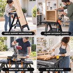 Portable Workbench & Folding Sawhorse – 2-in-1 Work Table - 7