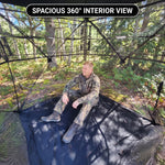 Hunting Blind with Floor Mat, 360 Degree See Through Ground Blind with Carrying Bag, 2/3/4 Person Pop Up Camouflage Tent Portable Concealed Shelter - 7
