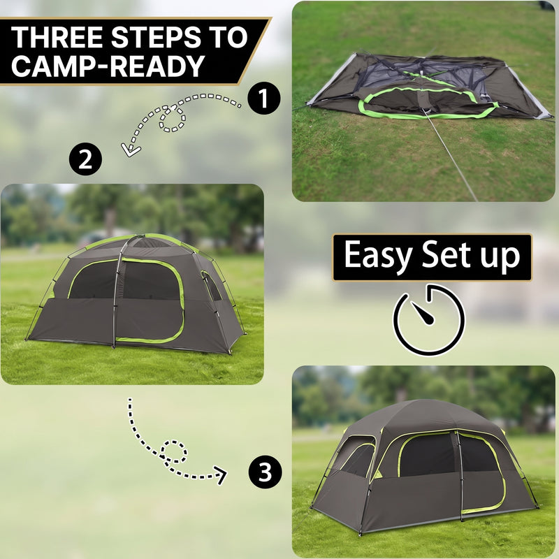 5–8 PERSON FAMILY DOME CAMPING TENT – WATERPROOF OUTDOOR TENT WITH RAINFLY & CARRY BAG - 7