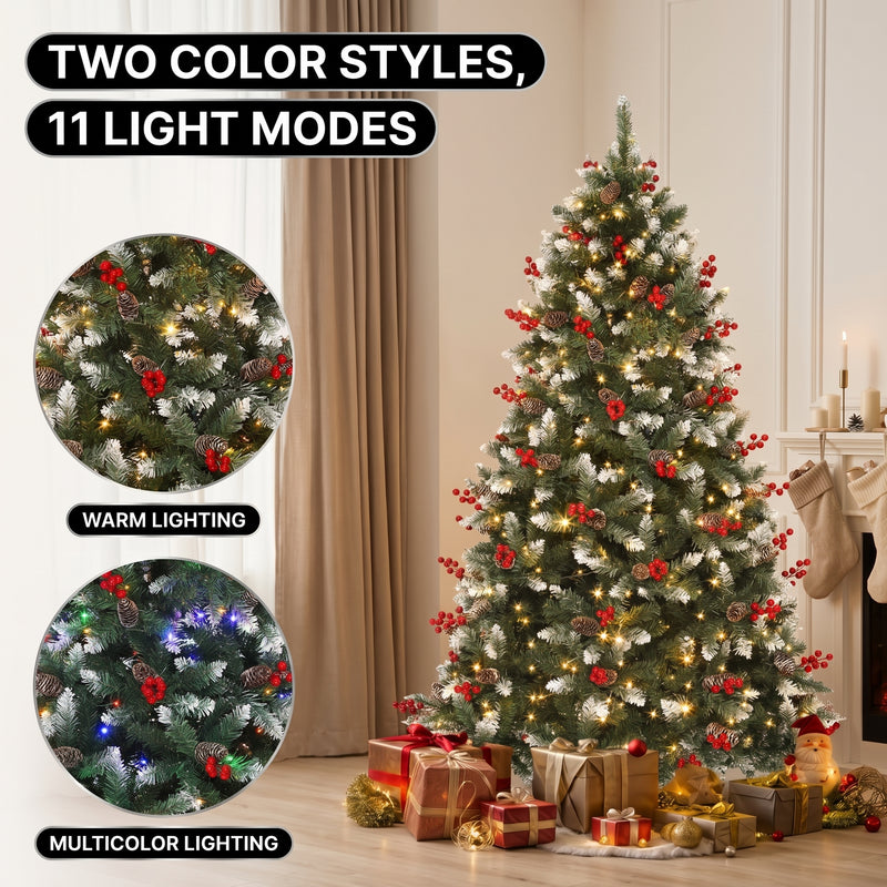 PRE LIT CHRISTMAS TREE – COLOR CHANGING LED LIGHTS WITH REMOTE CONTROL - 7