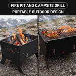 Portable Folding Charcoal Grill & Campfire Fire Pit - 7