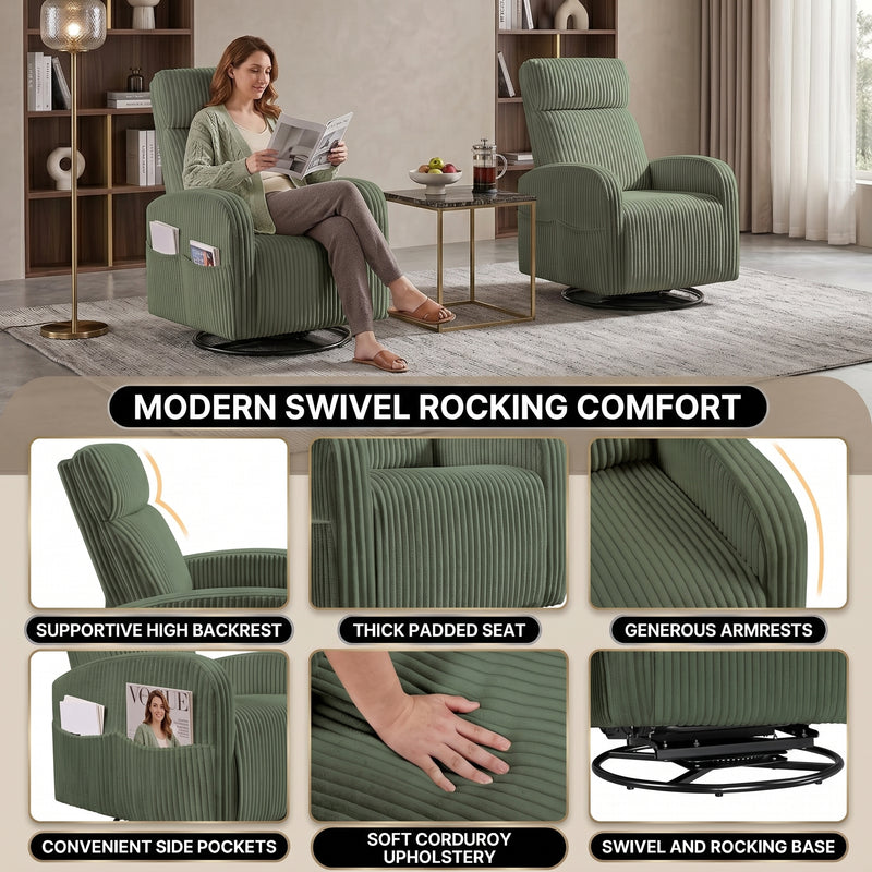 Swivel Accent Chair with Storage, 360 Degree Velvet Small Accent Chair, No Assembly Comfy Bedroom Chair for Living Room, Reading, Dressing Room - 7