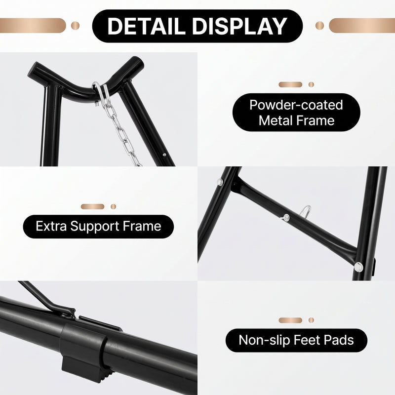 Adjustable 9-14FT Heavy-Duty Hammock Stand – 550-660LBS Outdoor/Indoor Steel Frame - 7