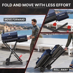 Portable Charcoal Grill with Smoking Function, Foldable Suitcase Design with Wheels, Multi-Tier Storage Rack & Waterproof Cover for Outdoor BBQ Parties - 7