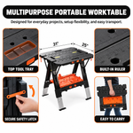 Portable Workbench & Folding Sawhorse – 2-in-1 Work Table - 7