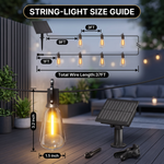 Outdoor Solar String Lights with Remote — Black, 37–108 ft - 7