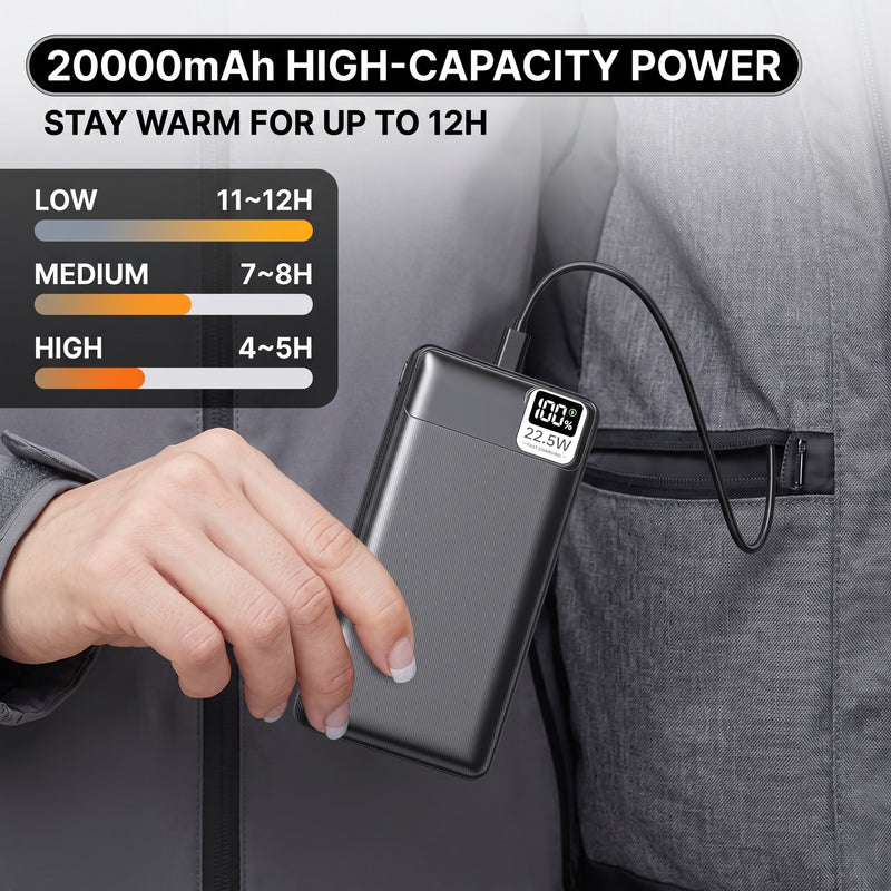 15,000–20,000MAH 5V/2A USB BATTERY PACK – RECHARGEABLE POWER BANK FOR HEATED CAMPING CHAIRS & BLANKETS - 7