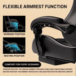 GAMING CHAIR WITH FOOTREST – LUMBAR SUPPORT & 360° SWIVEL - 7