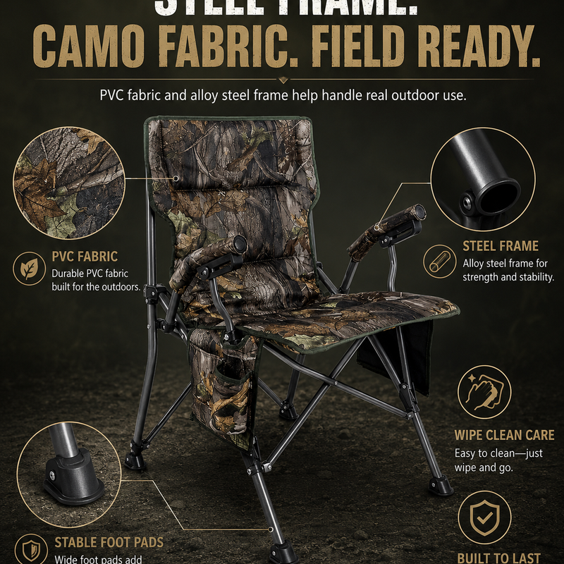 Portable Adjustable Hunting Chair with Swivel & Heated - 7