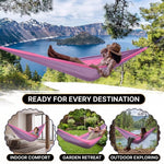 Portable Camping Hammock with Tree Straps – Lightweight Nylon Travel Hammock - 7