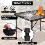 Foldable Camping Table Collapsible Picnic Aluminum Alloy Grill Stand - 7