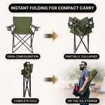 2 Pack Folding Camping Chairs with Cup Holders & Carry Bags - 7