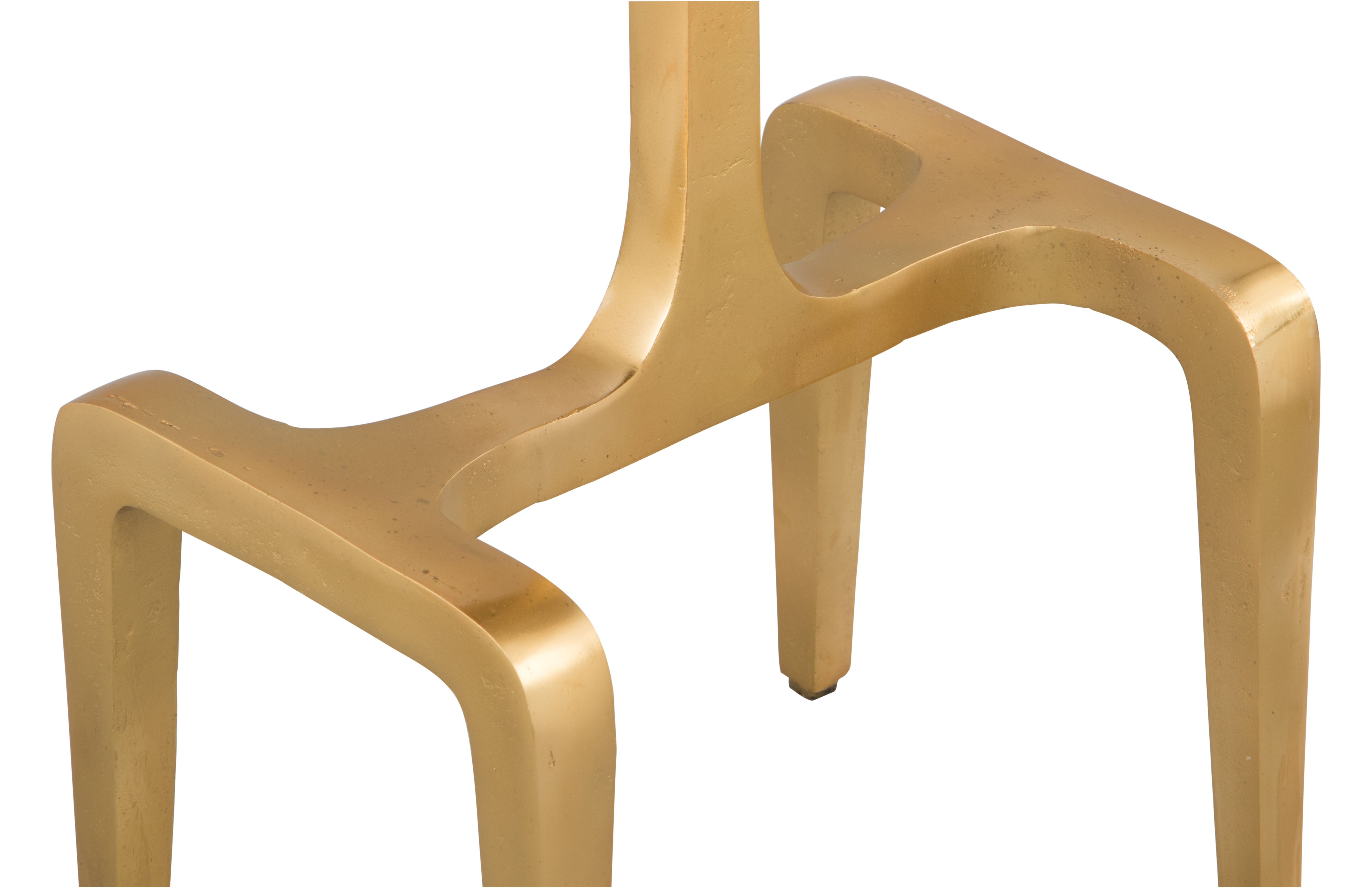 Clement Side Table White & Gold