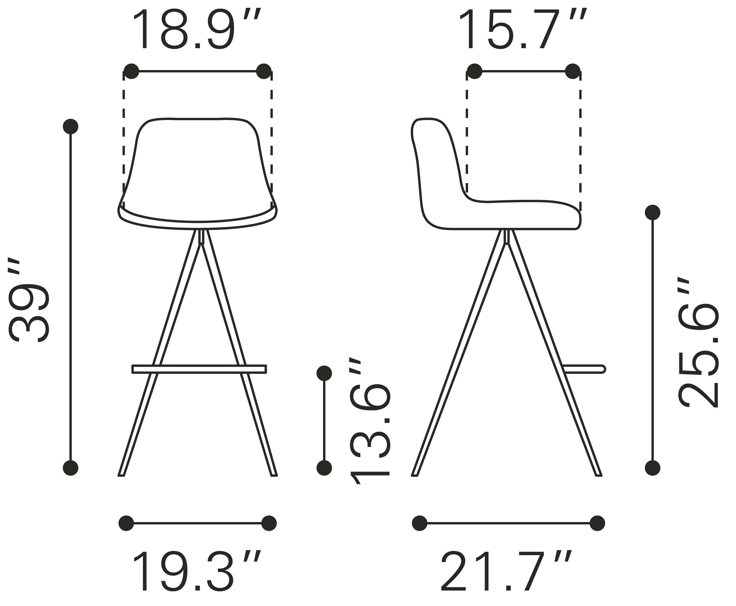 Aki Counter Stool White & Black