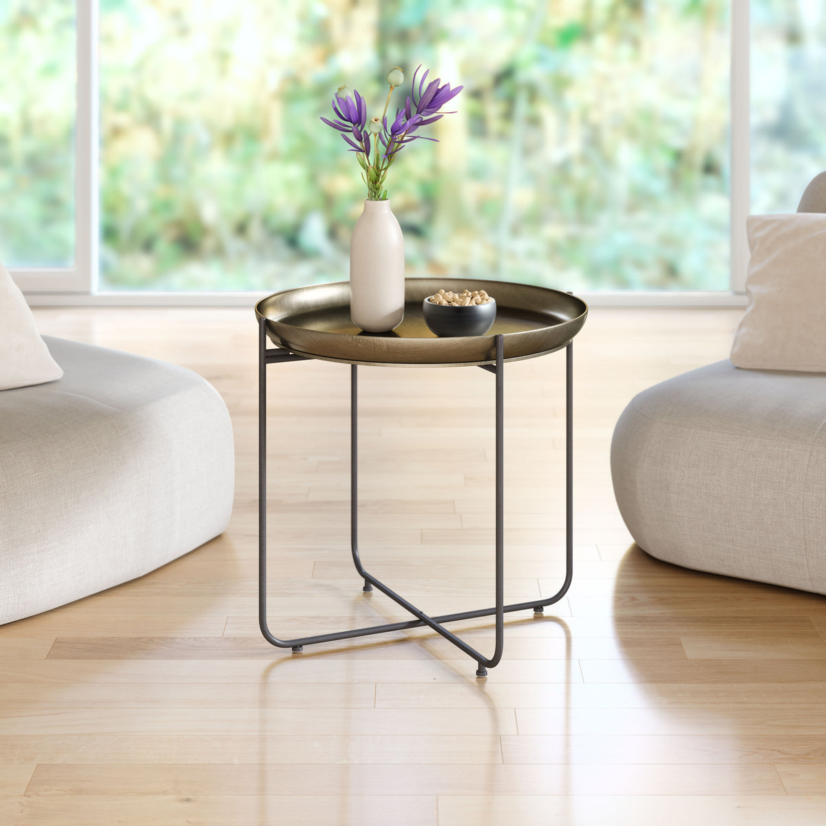 Bronson Side Table & Bronze