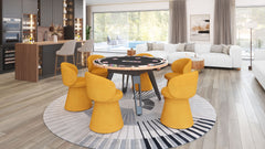 Oblic Swivel Dining Chair Orange