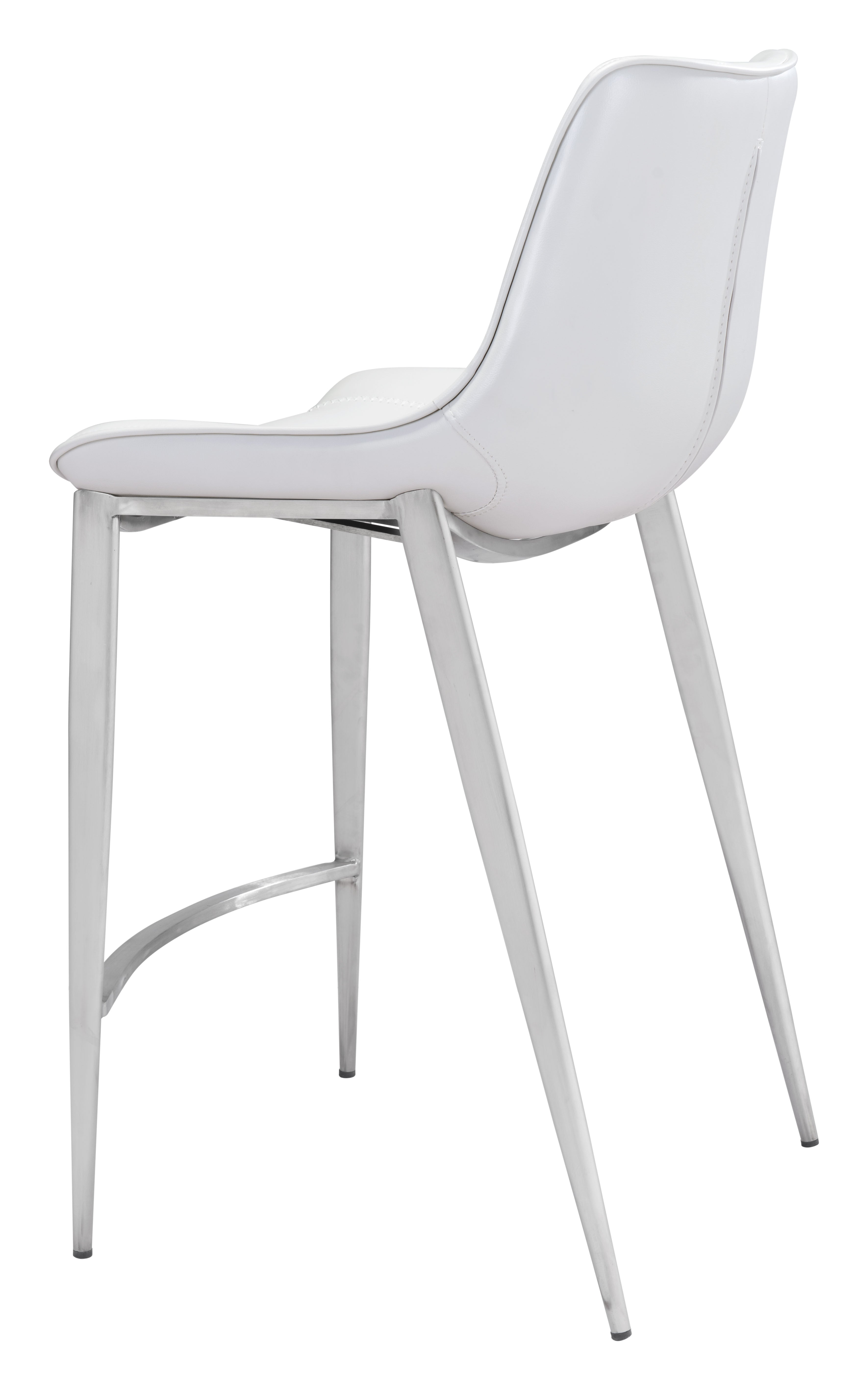 Magnus Counter Stool White & Silver