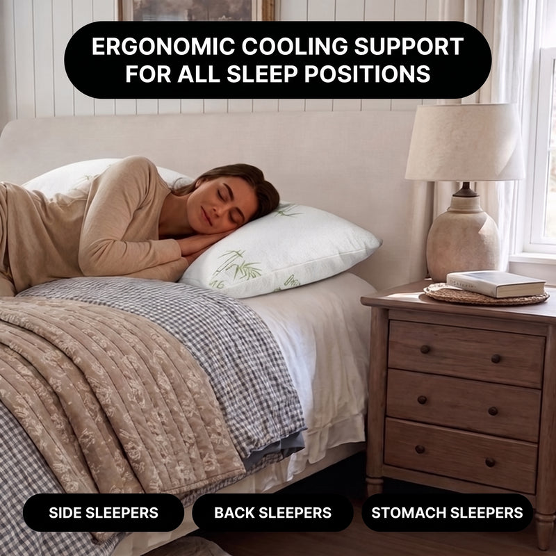 Adjustable Cooling Shredded Memory Foam Pillows, Set of 2 – Standard, Queen & King - 7f