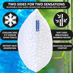 Gel Memory Foam Pillows, Set of 2 – Firm Quilted & Dual-Sided Cooling - 7g