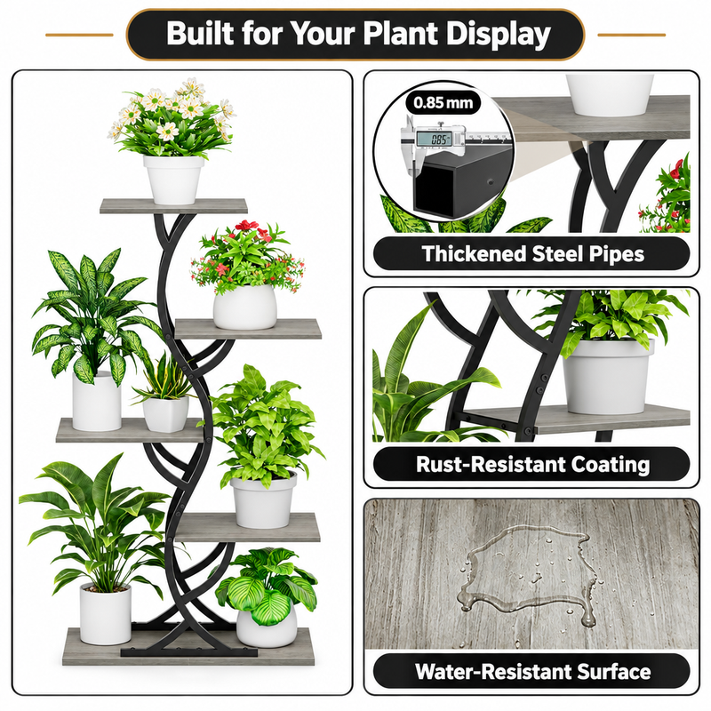 Plant Stand with Grow Lights – Indoor Plant Shelf, 4 to 9 Tiers - 7hjh
