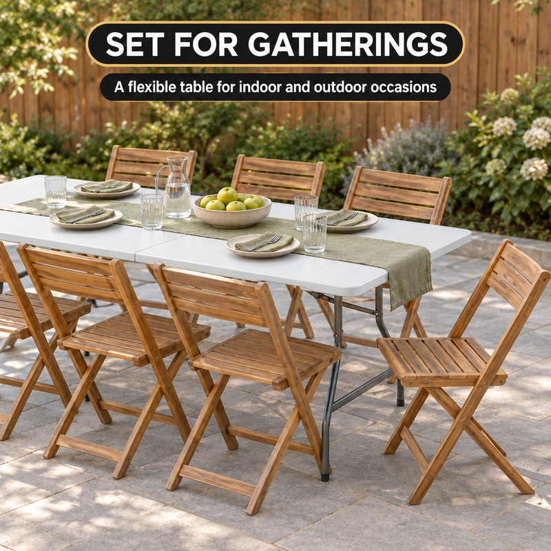 8 ft Heavy Duty Folding Table - 7k