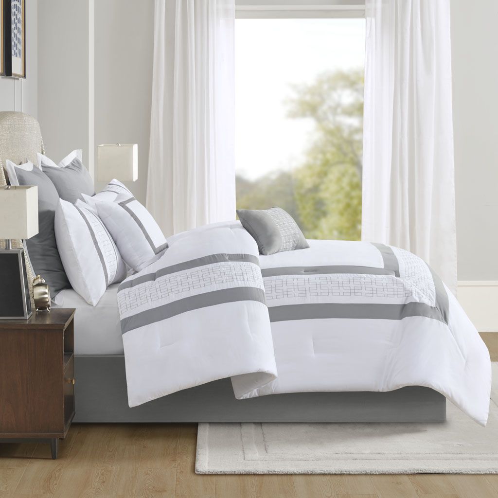8-Piece Embroidered Comforter Set