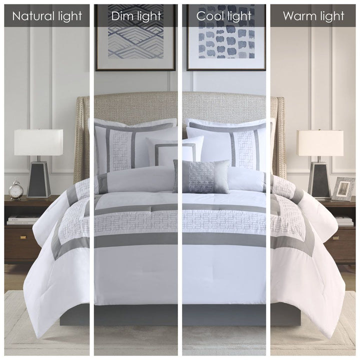 8-Piece Embroidered Comforter Set
