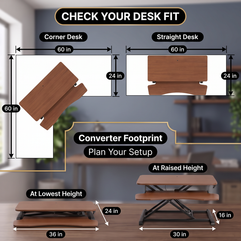 Standing Desk Converter – Adjustable Sit-to-Stand Desk Riser - 8.
