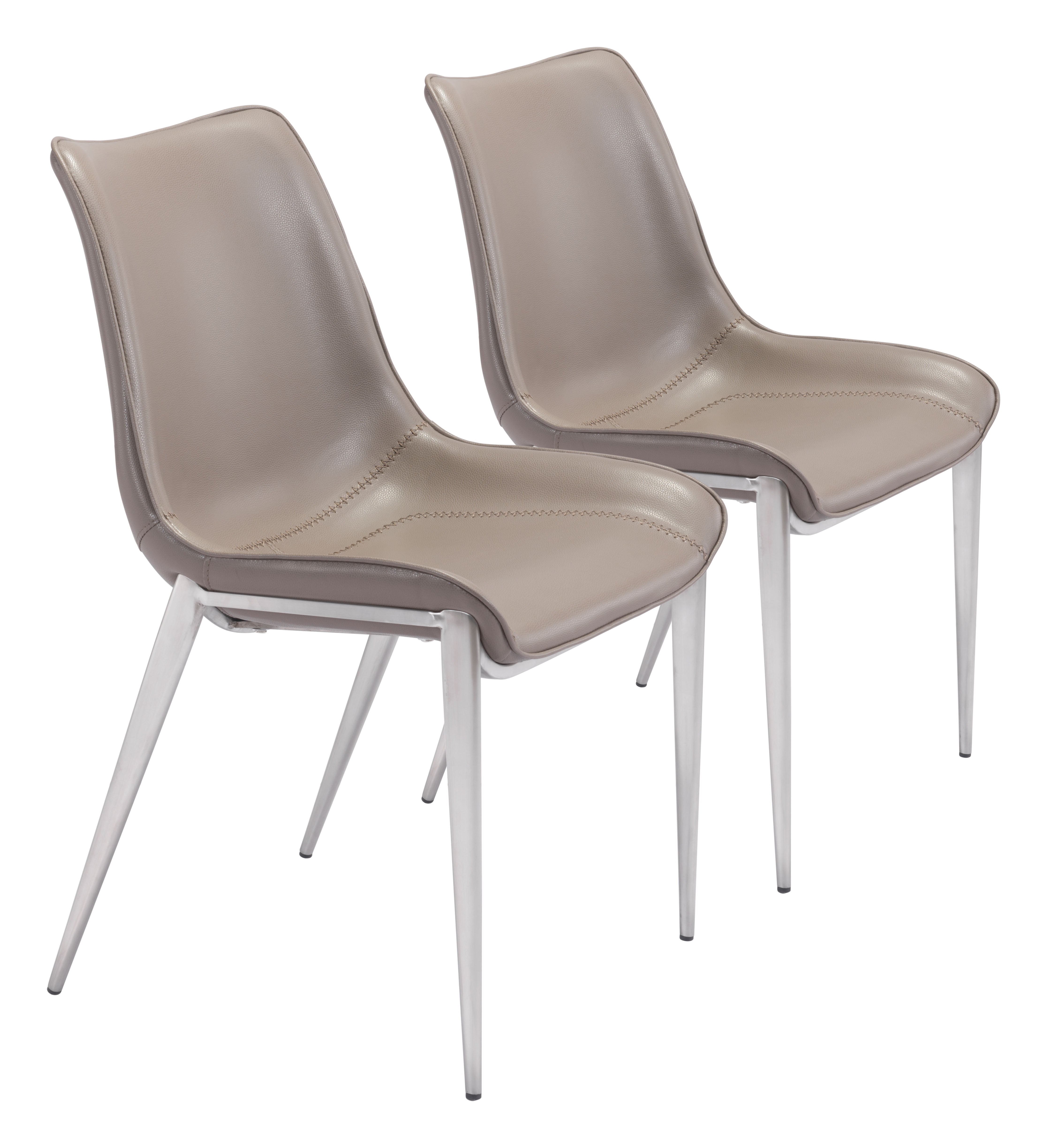 Magnus Dining Chair Brown & Silver