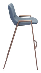 Desi Barstool Azure Gray & Walnut