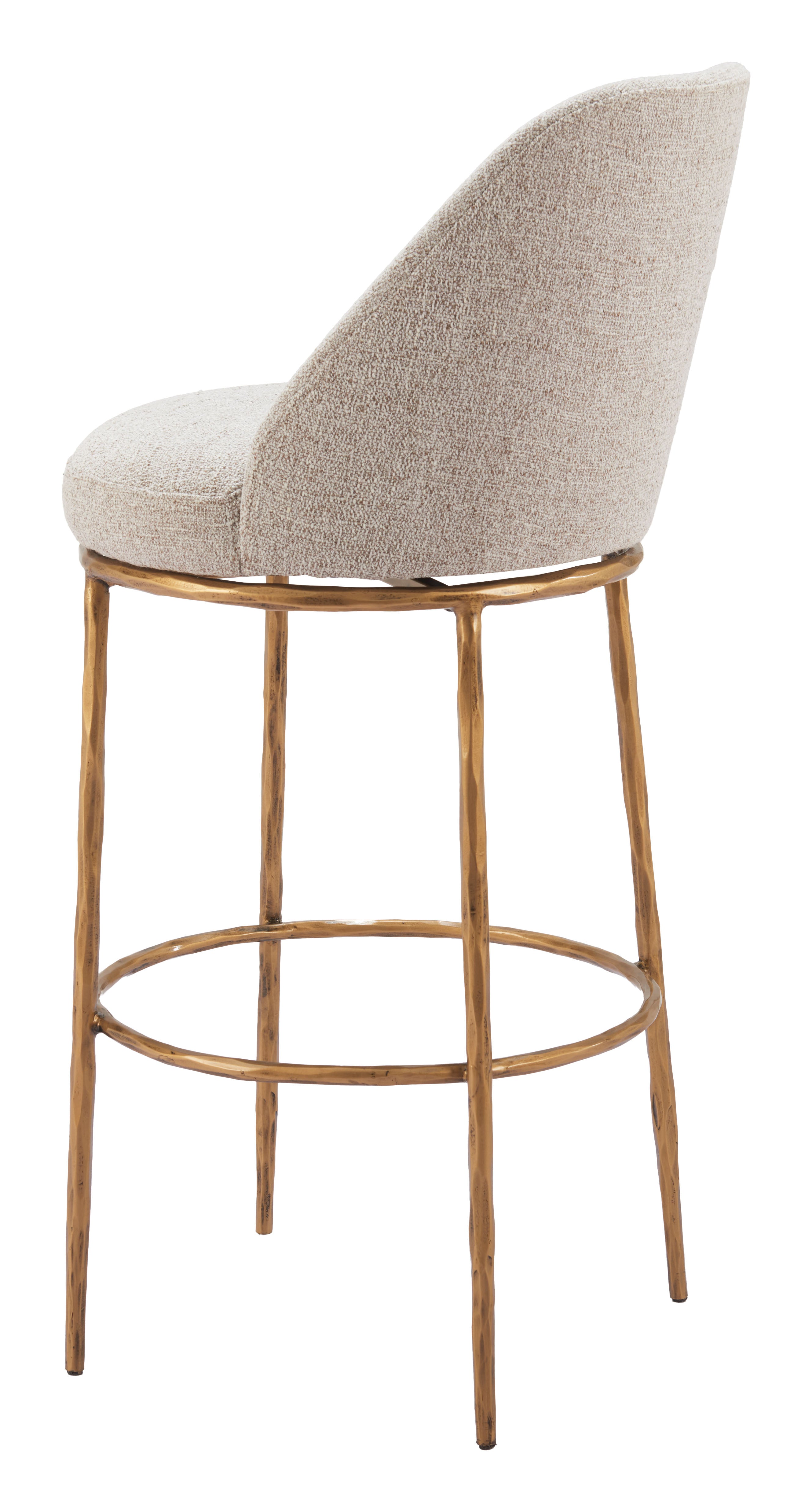 Nordhavn Swivel Barstool Beige & Gold