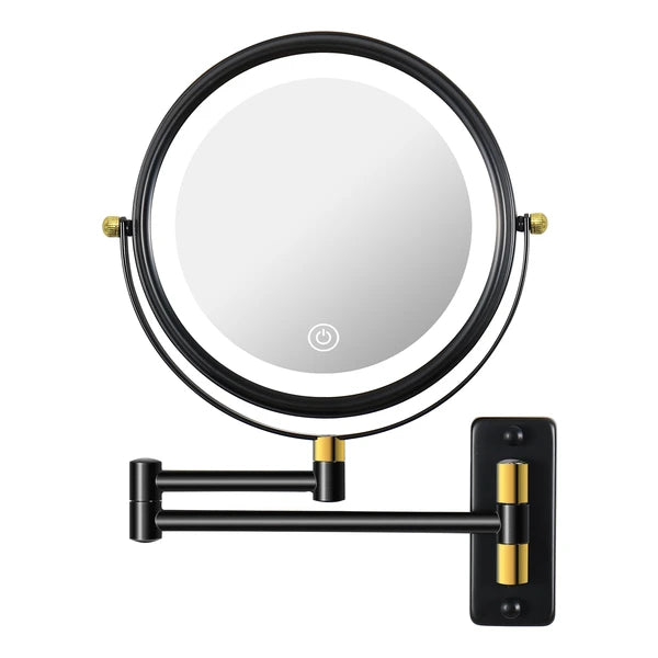 PrecisionGlow LED Wall Mounted Makeup Mirror with 10X Magnification & 360° Swivel | Trufairs