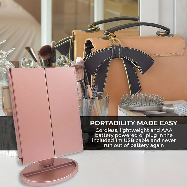 2X-10X Magnification Makeup Mirror with LED Lights & 180° Adjustable Bracket - Perfect for Holiday Gifts! Christmas Decorations