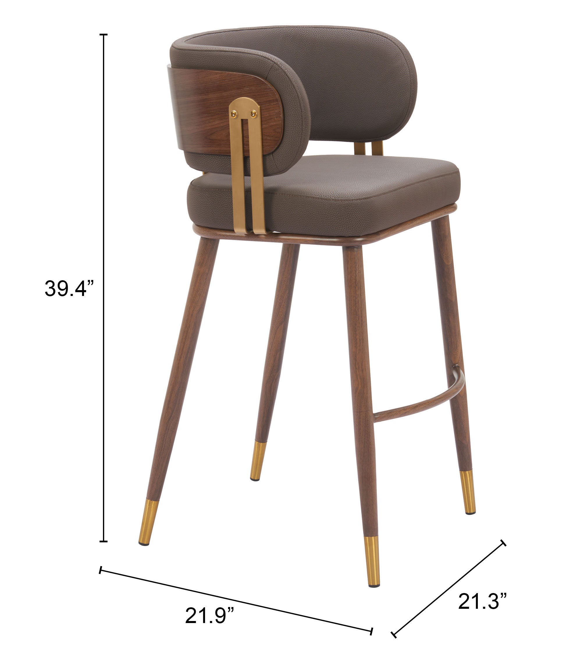 Brew Barstool Brown & Walnut