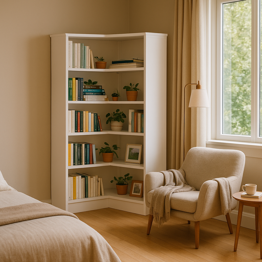 Premium 5-Tier Corner Bookshelf - Essential Storage Solution for Modern Living