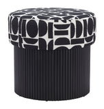 Boto Storage Ottoman Black & White