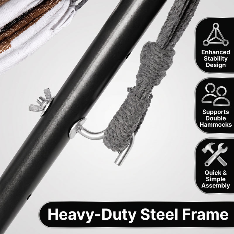 Double Hammock with Steel Stand – Indoor & Outdoor Comfort - 8