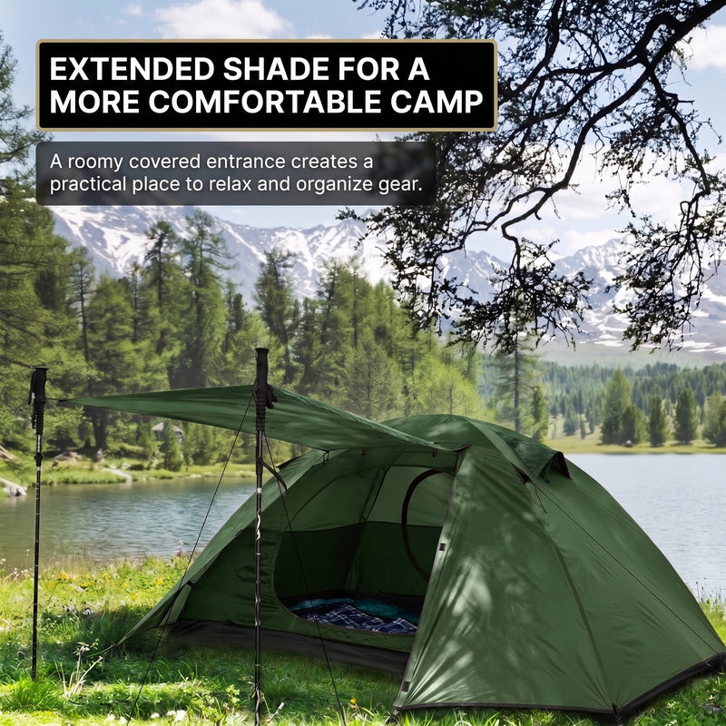 2-4 PERSON LIGHTWEIGHT BACKPACKING DOME CAMPING TENTS - 8