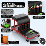 Rolling Mechanic Stool with Tool Tray - Creeper Seat with Wheels for Garage & Shop, Rolling Work Stool with Wheels for Mechanics, Auto Repair Workshop - 8