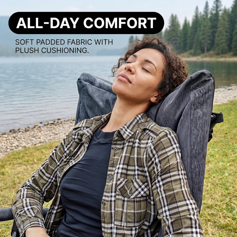 Oversized Folding Rocking Camping Chair with Padded Comfort & Portable Design - 8
