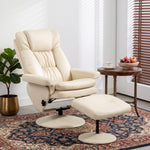 Manual Swivel Recliner with Ottoman, Massage & Heat - 8