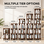 Rotating Bookshelf Tower – 360° Spinning Bookcase | 5 & 6-Tier, Solid Wood & MDF - 8