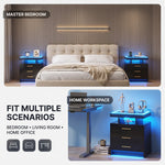 NIGHTSTAND WITH CHARGING STATION – LED, USB-C & DRAWERS - 8