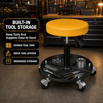 Pneumatic Rolling Mechanic Stool with Wheels – Adjustable Height Shop Stool with Tool Tray, 360° Swivel Seat for Garage & Workshop - 8