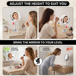 Double-Sided Magnifying Makeup Mirror – LED, Rechargeable, Height-Adjustable - 8