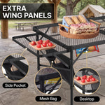 Foldable Camping Table Collapsible Picnic Aluminum Alloy Grill Stand - 8